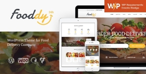 Fooddy 24/7 – Food Ordering  Delivery WordPress Theme + Elementor + RTL
