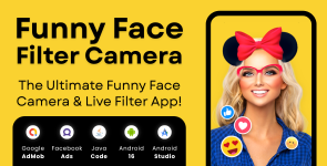Funny Face Filters Camera with AdMob Facebook Ads Android