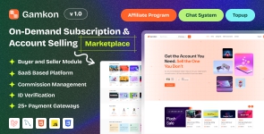 Gamkon – On Demand Subscription Based Digital ID Selling Marketplace with Buyer and Seller Module