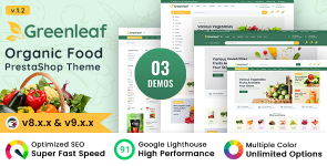 Greenleaf  – Organic Food Store Prestashop Responsive Theme