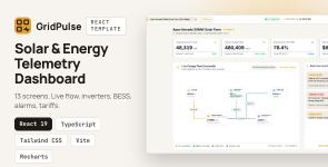 GridPulse — Solar Power Plant Monitoring React Template