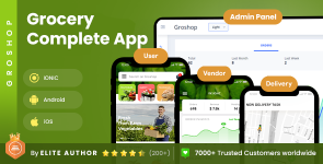 3 Apps | Grocery Delivery Full Application | Multi-Vendor Grocery  Supermarket App | Groshop