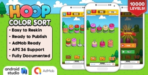 Hoop Color Sort – Puzzle Game Android Studio Project with AdMob Ads + Ready to Publish