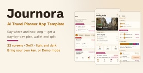 Journora | Flutter AI Travel Planner App Template