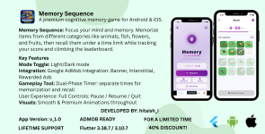 Memory Sequence – Flutter Game with Admob Support