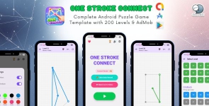 One Stroke Connect – Complete Android Puzzle Game Template with 200 Levels  AdMob
