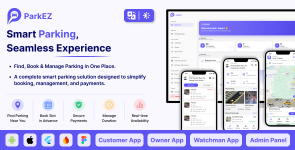 ParkEz | Flutter Smart Parking Booking and Management App With Admin Panel
