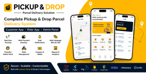 Pickup  Drop – Courier  Parcel Delivery App (Ready to Use)