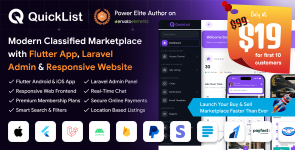 QuickList | Classified Ads Buy and Sell Marketplace Flutter App With Laravel Admin Panel