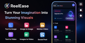 Reelease Mobile App – AI Image, Video  Social Media Post Generator SaaS Platform