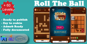 Roll the Ball , Block puzzle 2 in 1 game project ready to publish