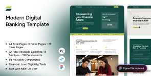 SecureVest – Modern Digital Banking  Financial Services Next.js Template