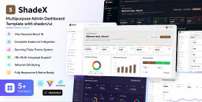 ShadeX – Multipurpose Admin Dashboard Template with shadcn/ui