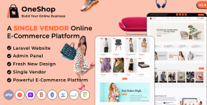 OneShop – Single Vendor Online eCommerce Laravel Website Platform