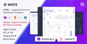 Skote – HTML  Laravel 13 Admin Dashboard Template + Sketch