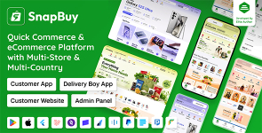 SnapBuy | Hyperlocal Quick Commerce and eCommerce With Flutter App, NextJs PWA Web and Laravel Panel