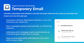 Temporary Email Plugin for Premium URL Shortener