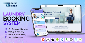 UltraWash – Complete Multi-Store Laundry Booking Solution (App + Website + Admin Panel) | On-Demand